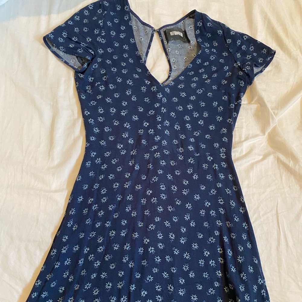 Blue Reformation Skater dress size 4